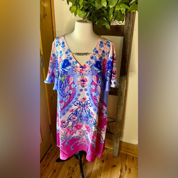 🌴JM Collection Island Breeze Tunic Top/Dress🌴 NWT - Picture 1 of 11